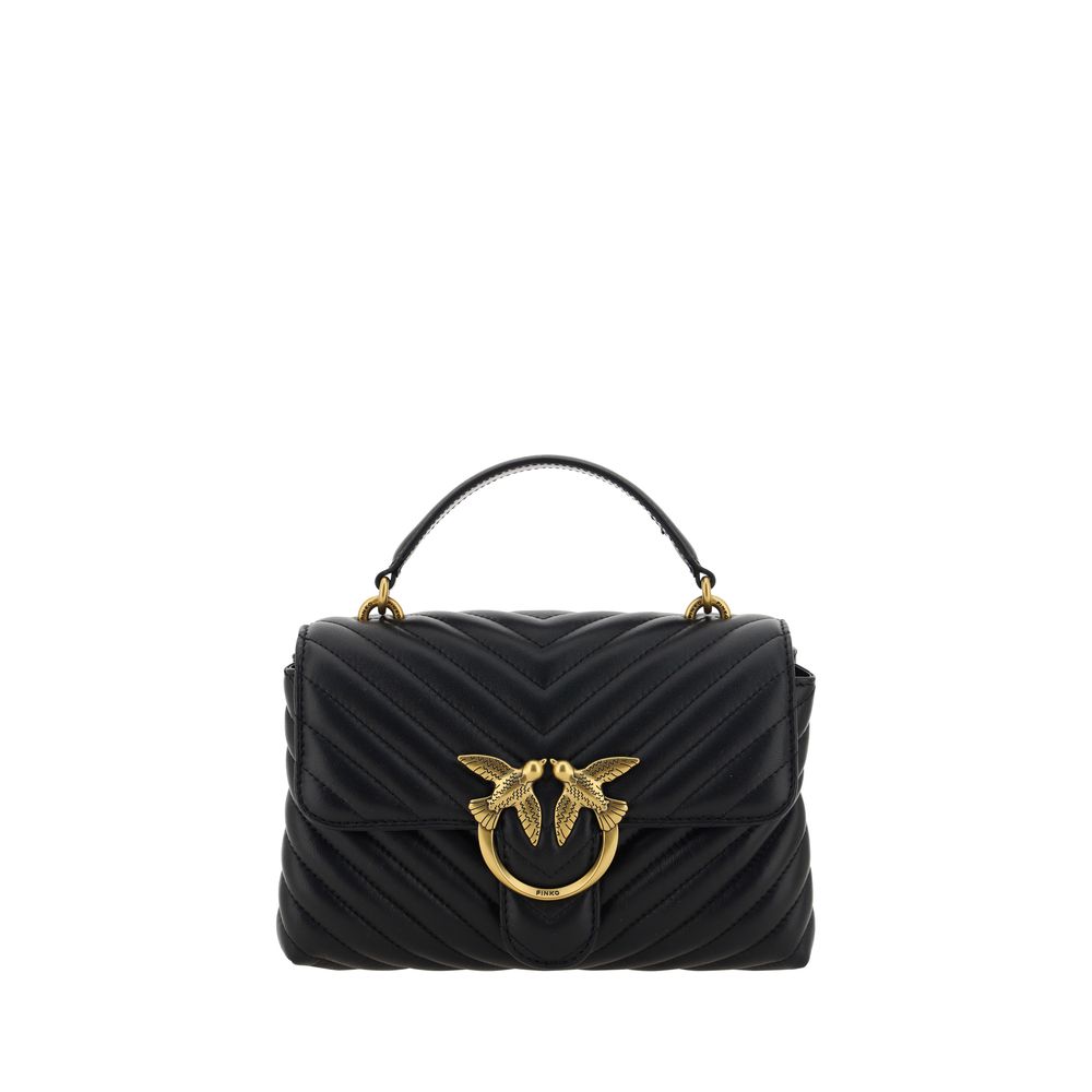 PINKO Black Calf Leather Bos Taurus Women's Handbag