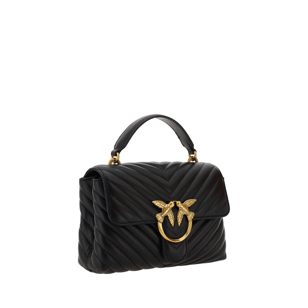 PINKO Black Calf Leather Bos Taurus Women's Handbag