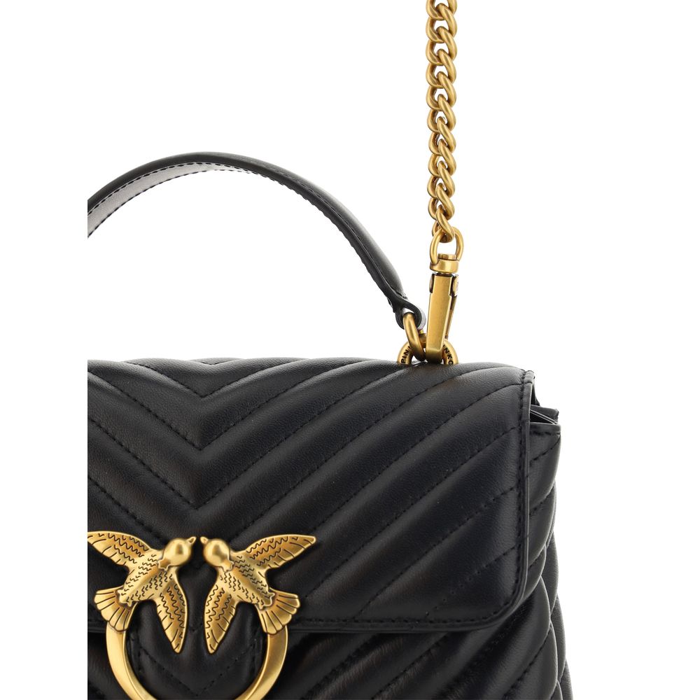 PINKO Black Calf Leather Bos Taurus Women's Handbag