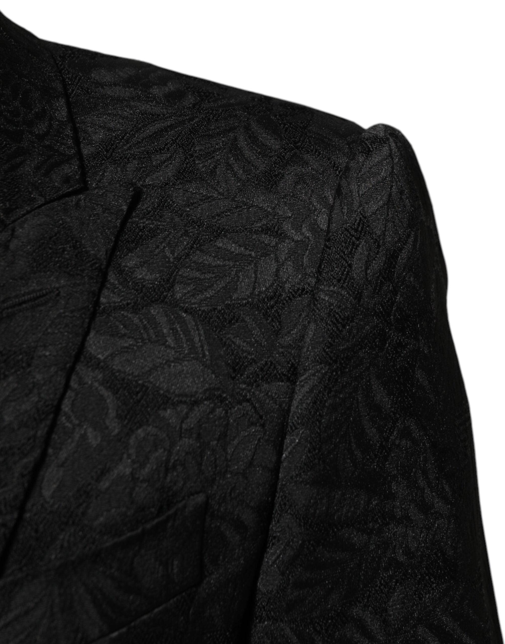 Dolce & Gabbana Black 3 Piece Brocade Jacquard Suit Men's MARTINI