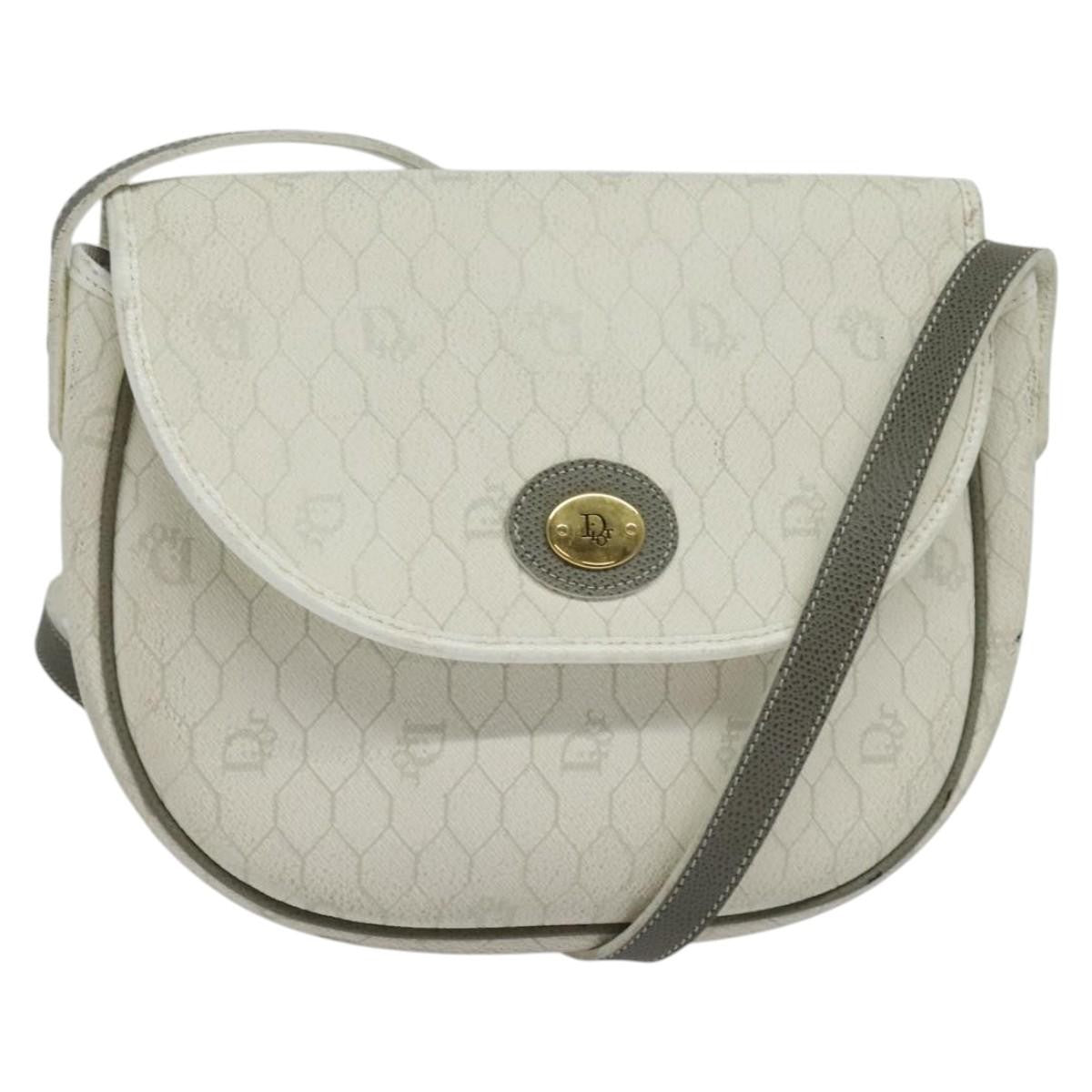 Christian Dior Vintage Honeycomb Flap Coated Canvas White Canvas Wallets Accessory (Pre-Owned)