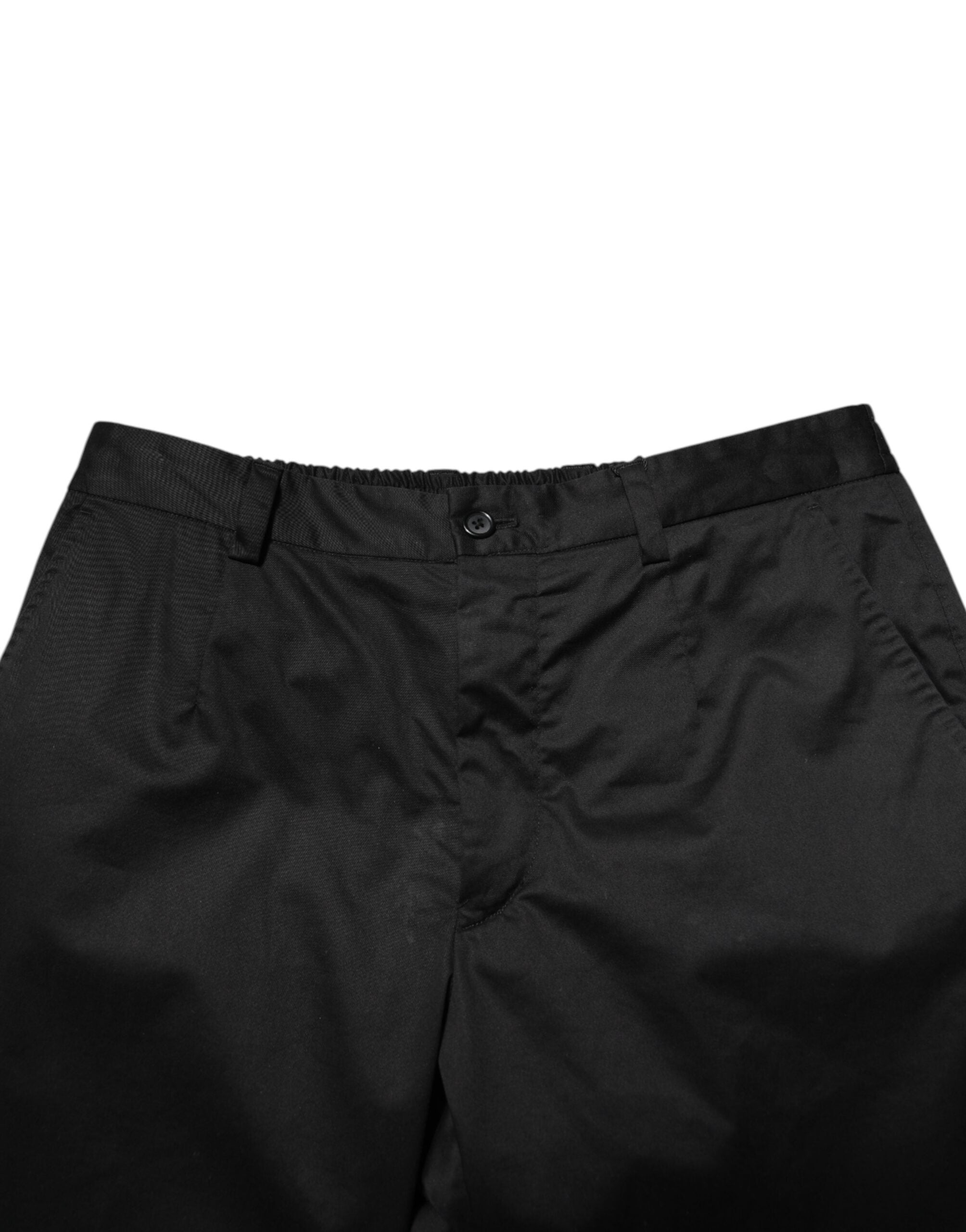 Dolce & Gabbana Black Cotton Tapered Men Formal Trousers Men's Pants (Pre-Owned)
