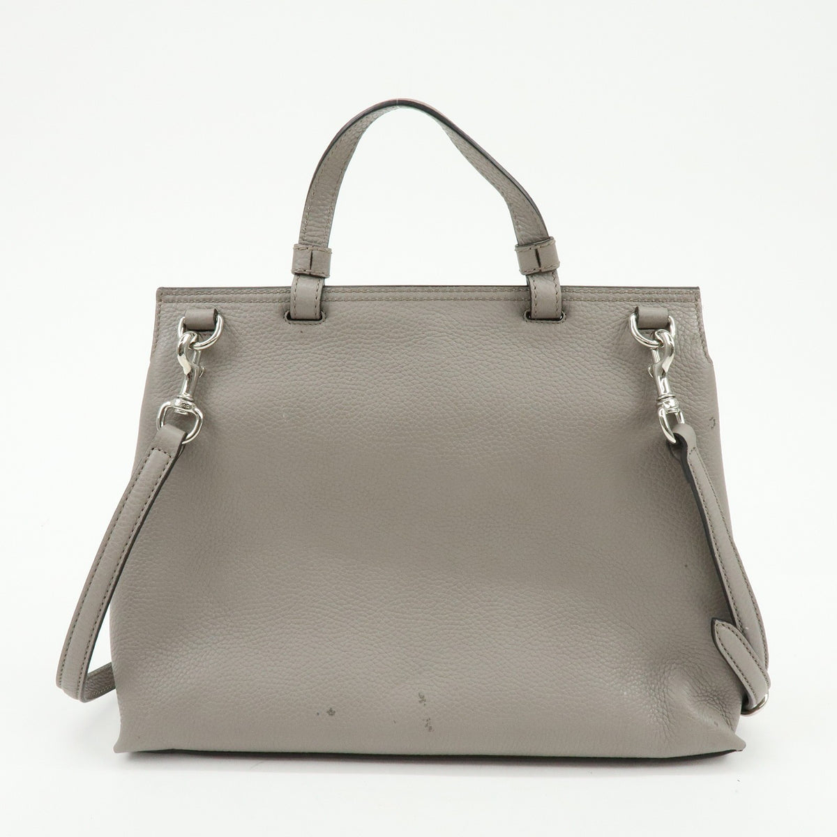 Gucci Bamboo Daily Top Handle Leather Gray Leather Handbag (Pre-Owned)