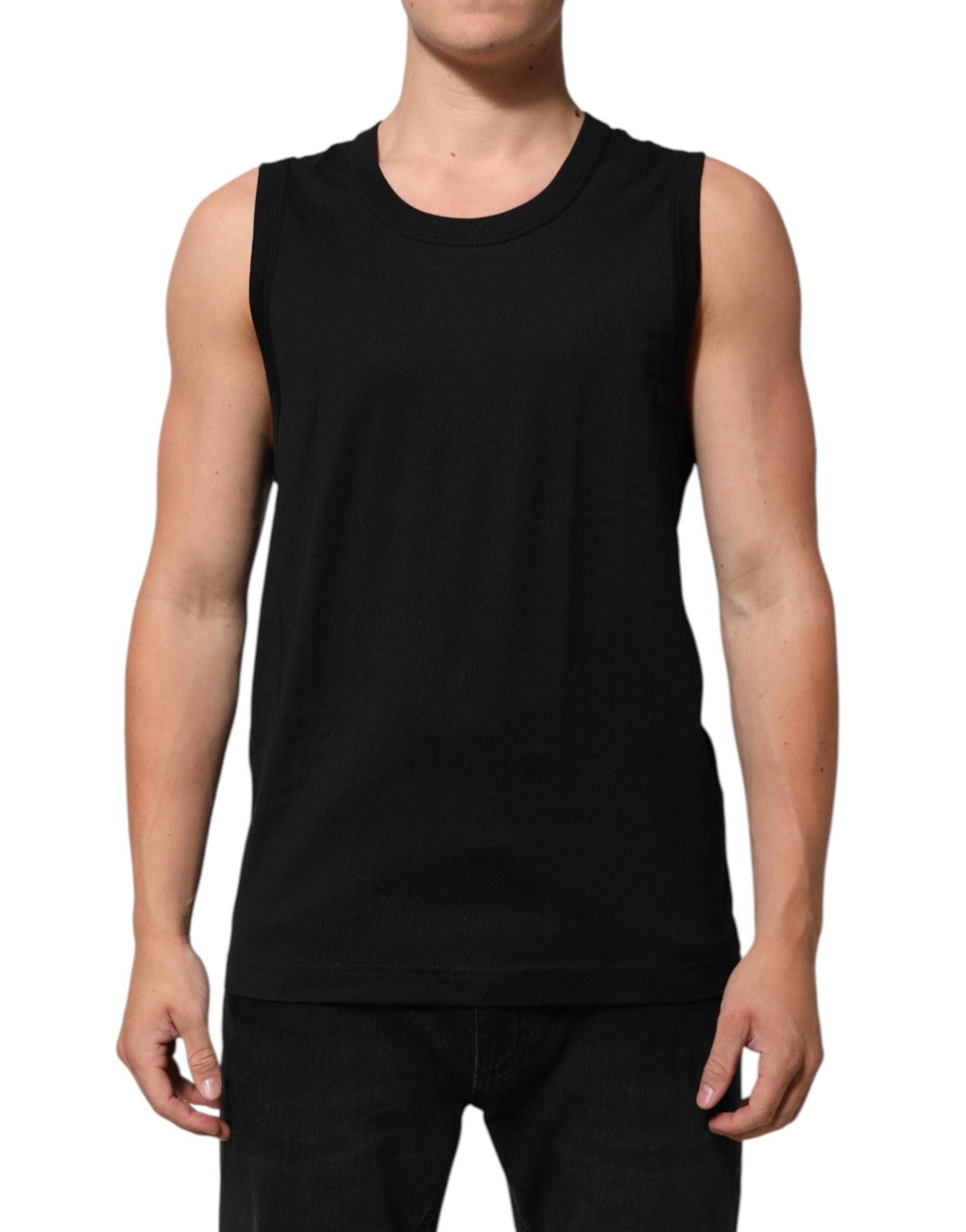 Dolce & Gabbana Black Cotton Sleeveless Underwear Men Tank Men's Top (Pre-Owned)