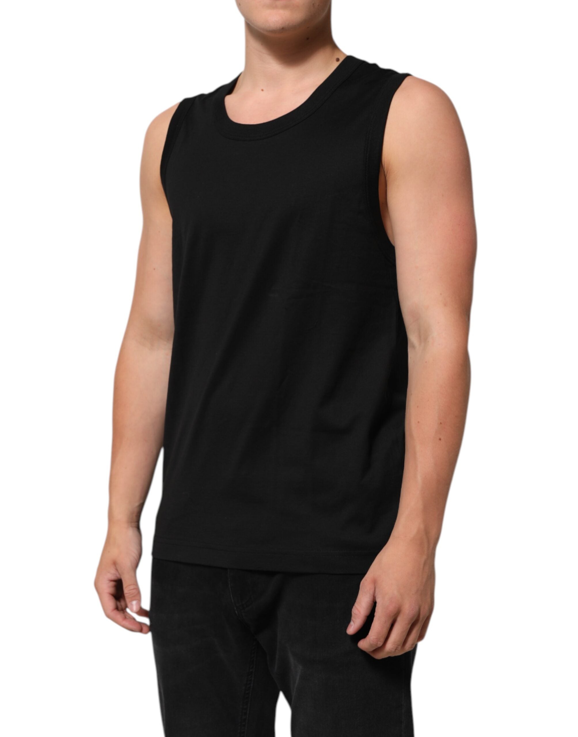 Dolce & Gabbana Black Cotton Sleeveless Underwear Men Tank Men's Top (Pre-Owned)