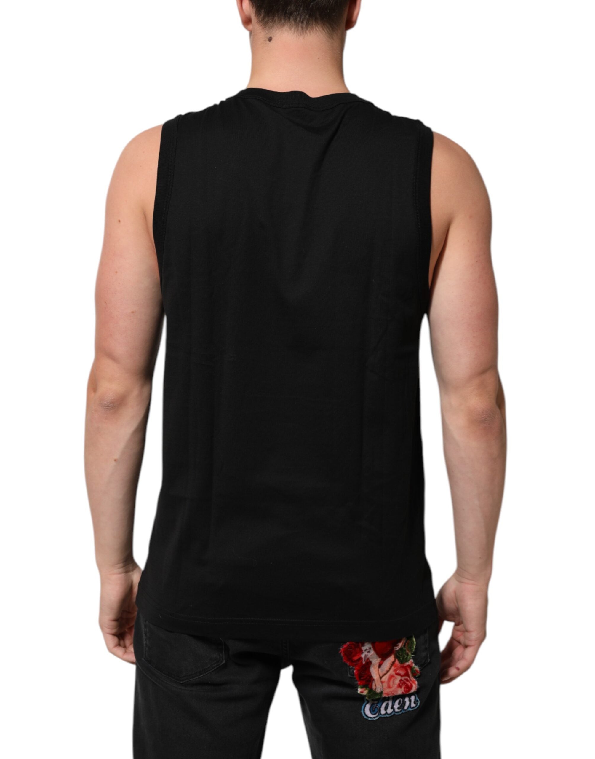 Dolce & Gabbana Black Cotton Sleeveless Underwear Men Tank Men's Top (Pre-Owned)