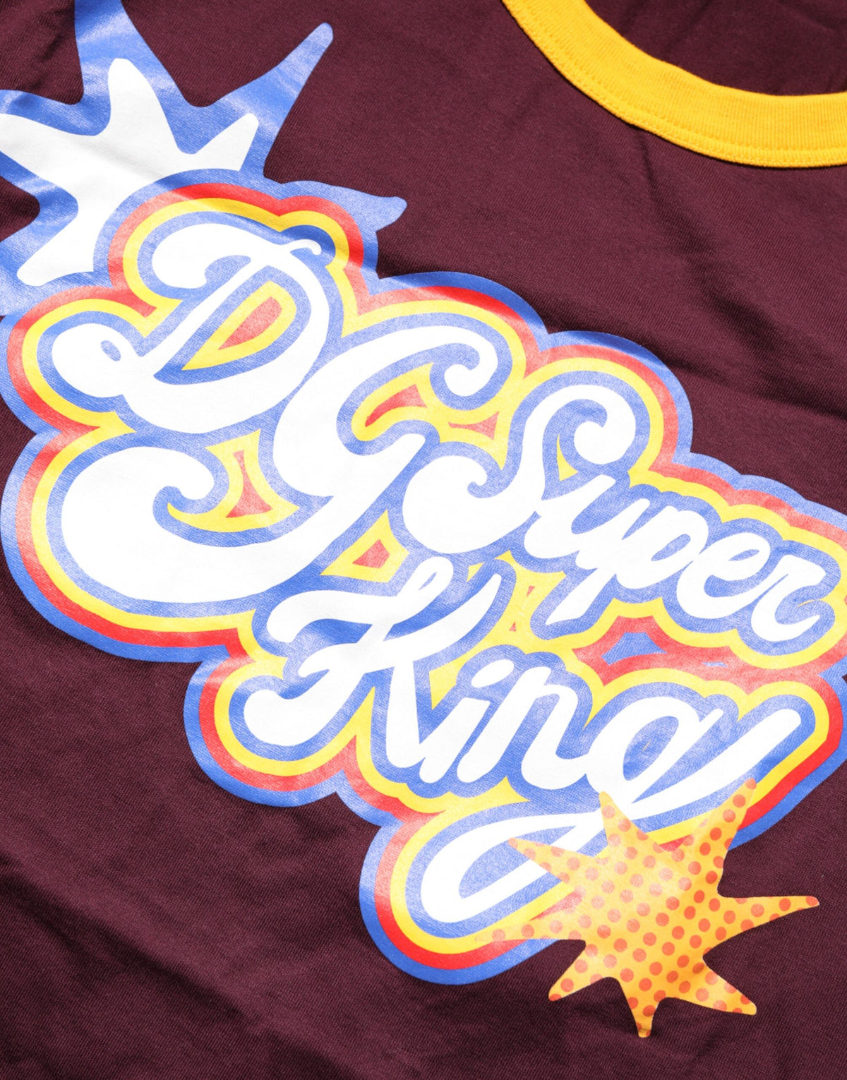 Dolce & Gabbana Burgundy Cotton DG Super King Logo Men's T-Shirt