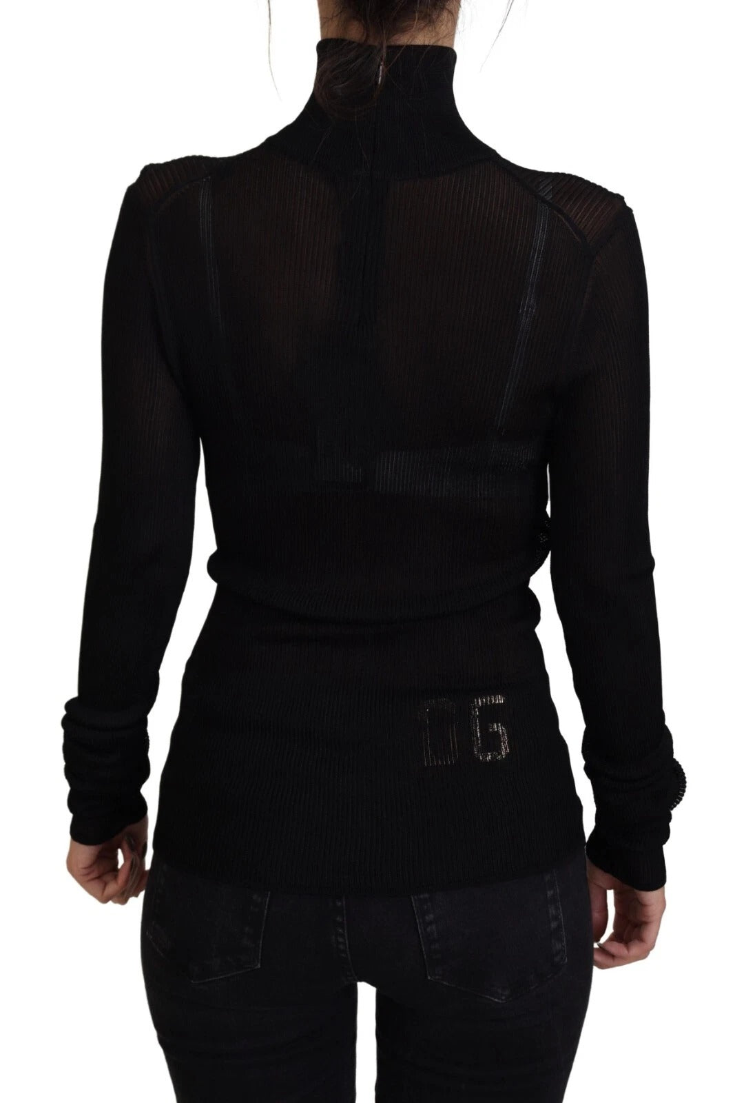Dolce & Gabbana Black Turtleneck Slim Fit Pullover Women's Sweater (Pre-Owned)