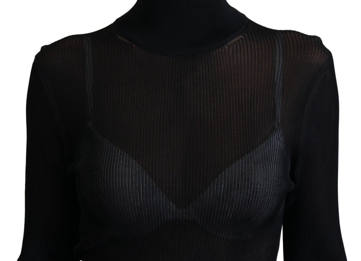 Dolce & Gabbana Black Turtleneck Slim Fit Pullover Women's Sweater (Pre-Owned)