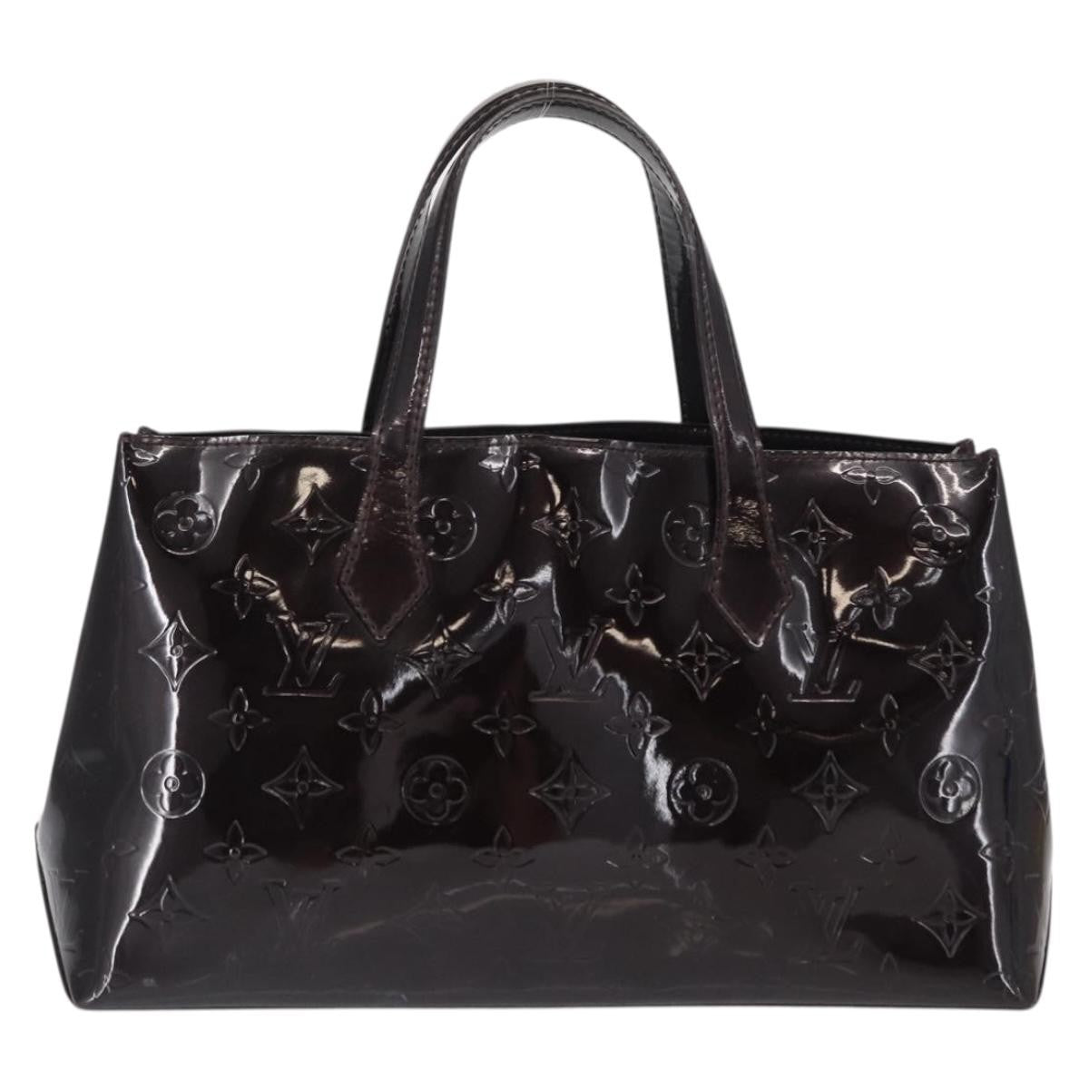 Louis Vuitton Wilshire Monogram Vernis Burgundy Patent_Leather Handbag (Pre-Owned)