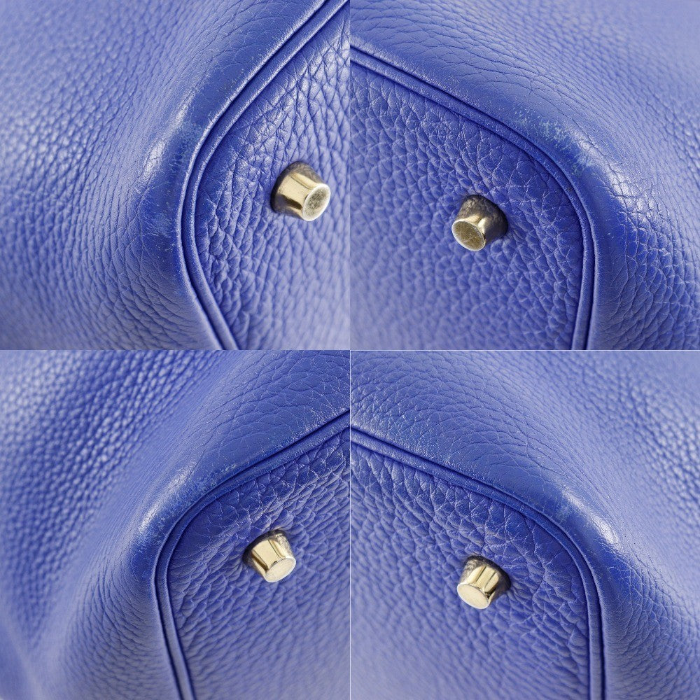 Hermes Picotin Lock Clemence Blue Leather Handbag (Pre-Owned)