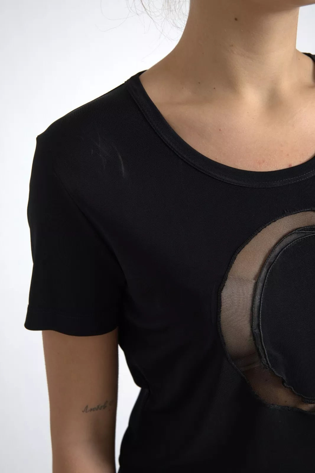 Roberto Cavalli Black Viscose Round Neck CLASS Women's T-shirt (Pre-Owned)
