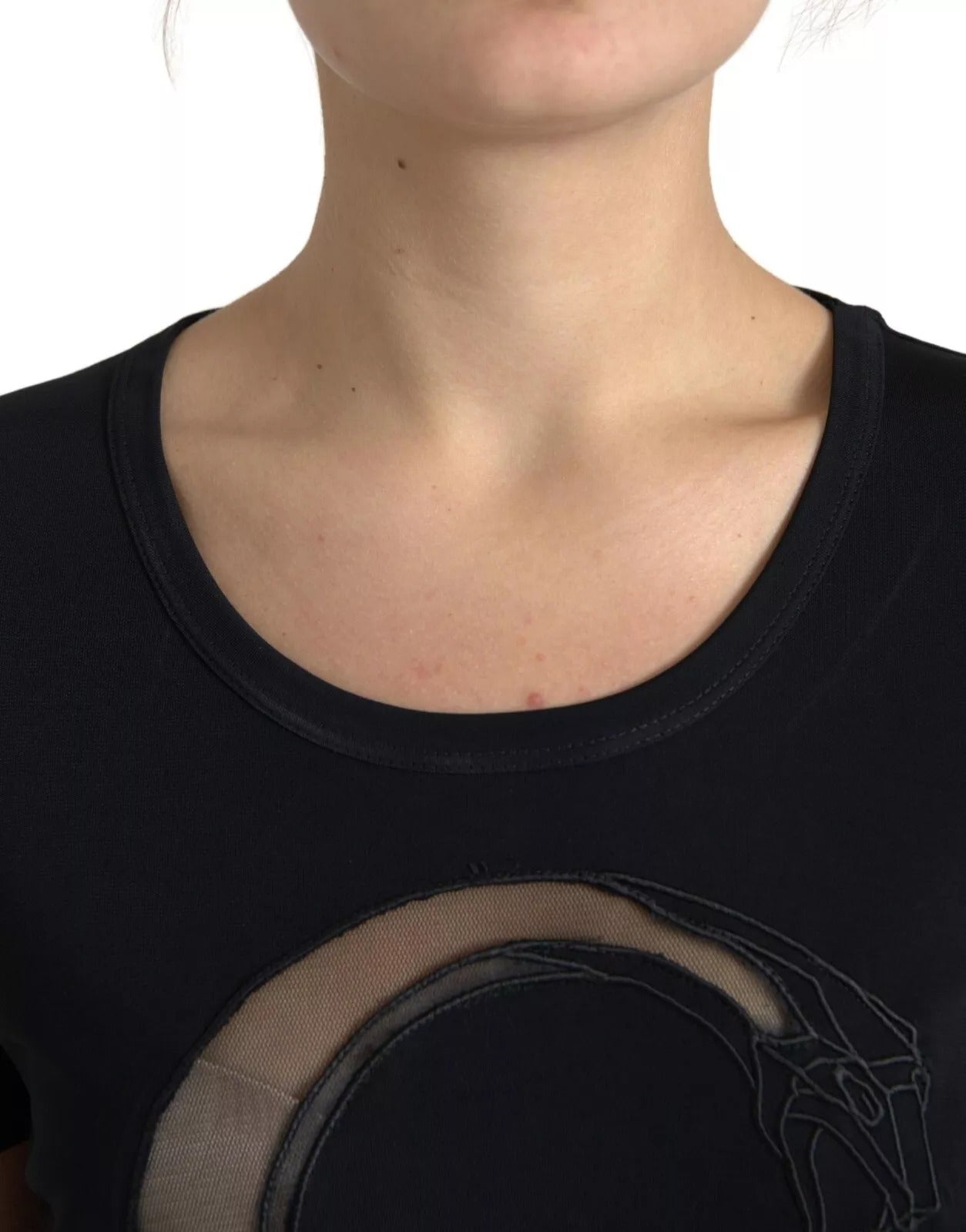 Roberto Cavalli Black Viscose Round Neck CLASS Women's T-shirt (Pre-Owned)