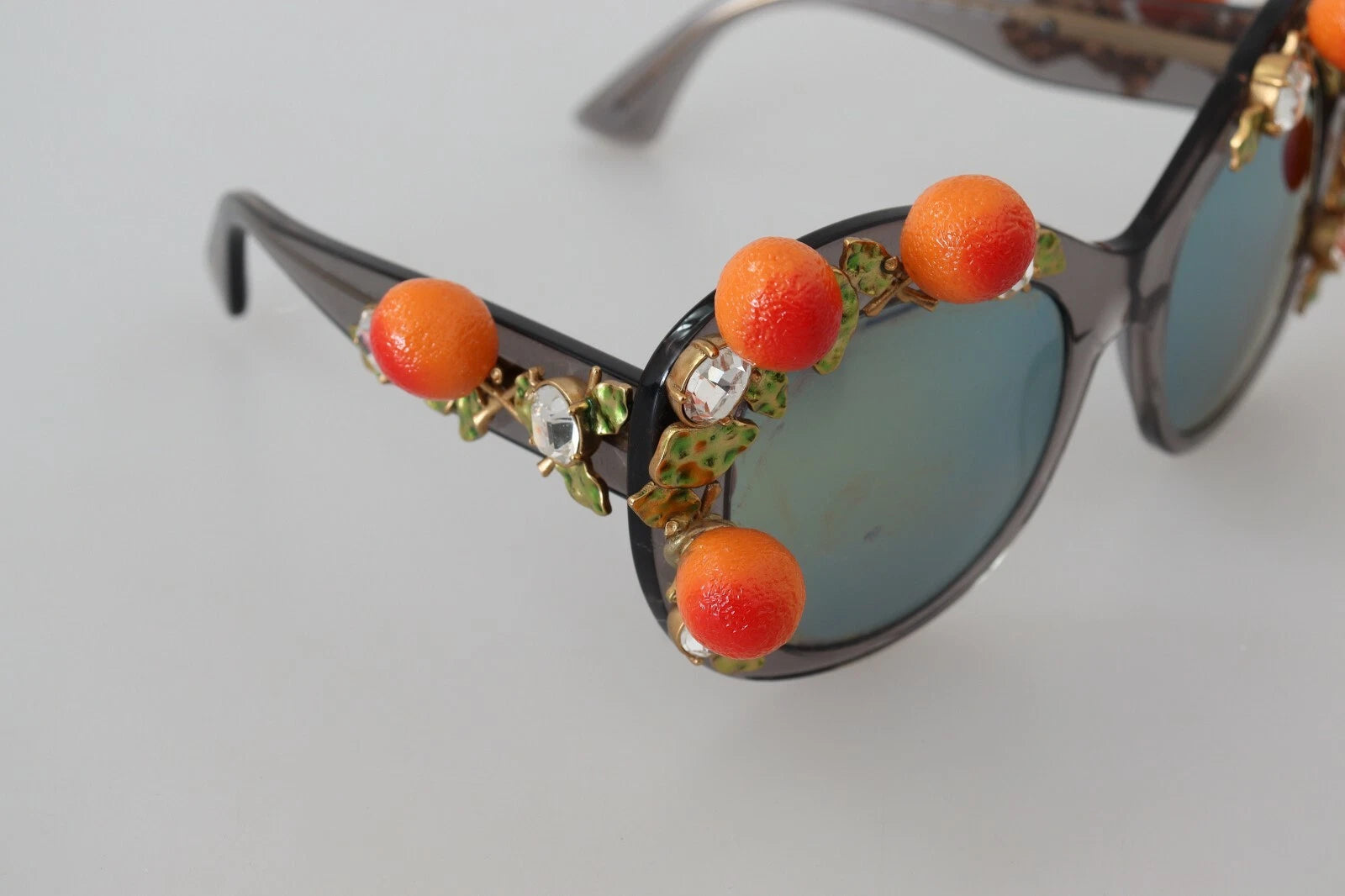 Dolce & Gabbana DG4283B Acetate Crystals Orange Appliques Women's Sunglasses (Pre-Owned)