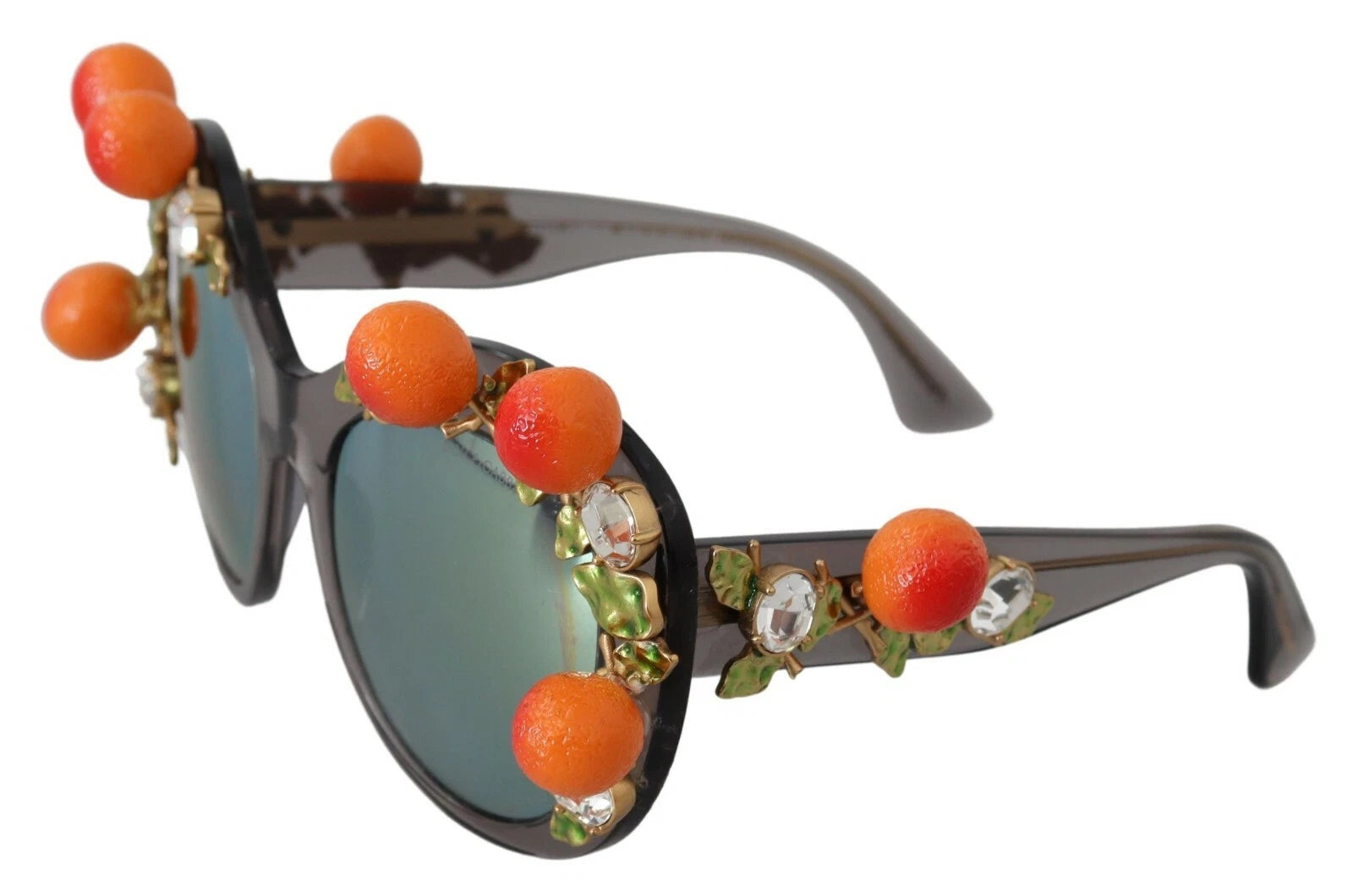Dolce & Gabbana DG4283B Acetate Crystals Orange Appliques Women's Sunglasses (Pre-Owned)