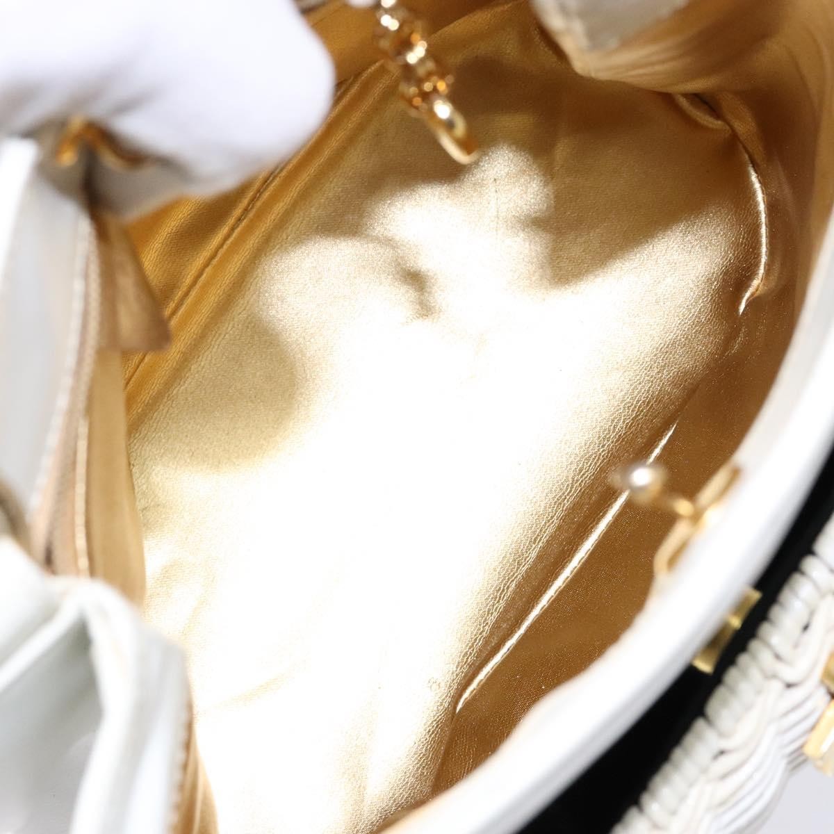 Salvatore Ferragamo Vintage Gancini Convertible Top Handle Leather White Leather Handbag (Pre-Owned)