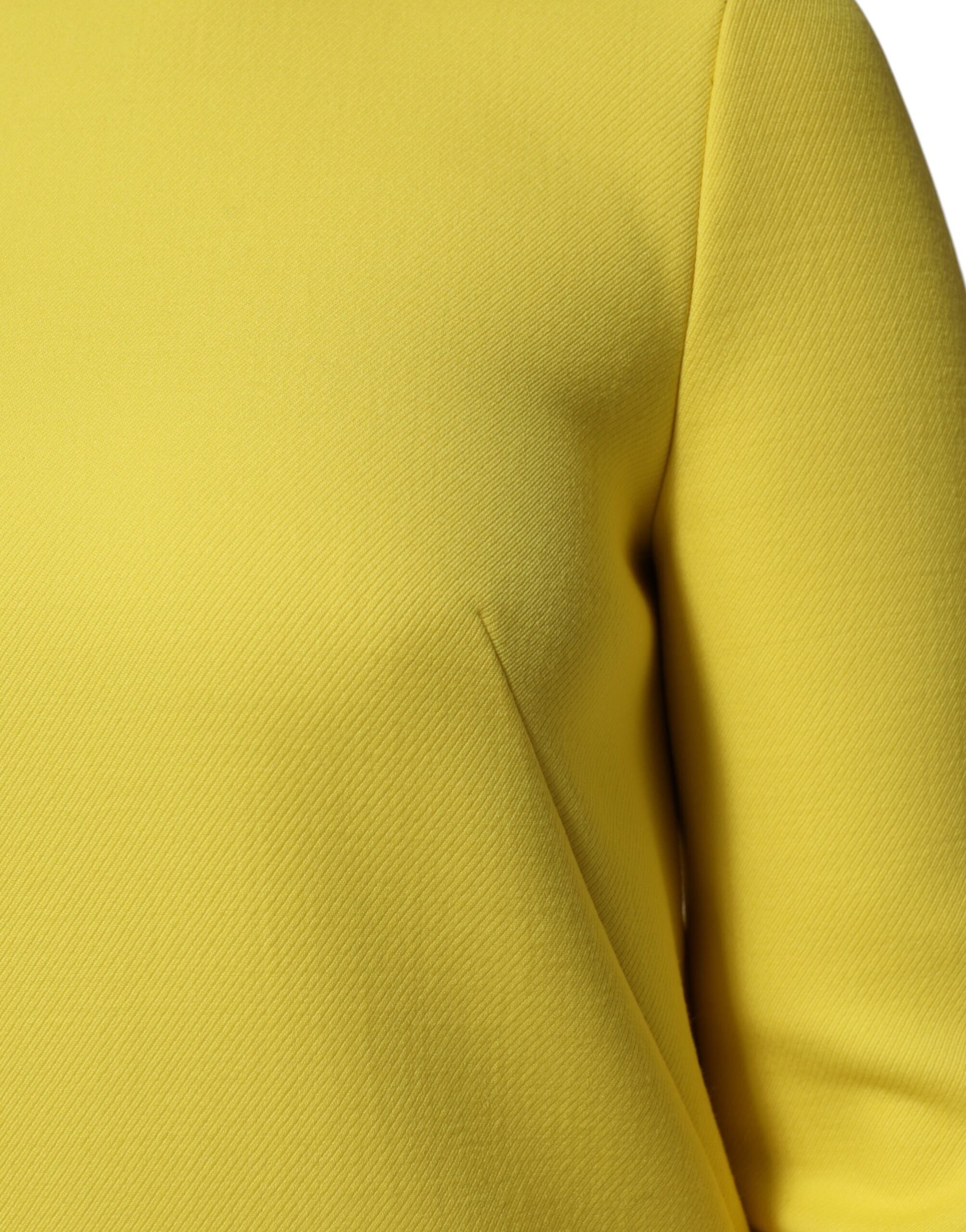Dolce & Gabbana Yellow Viscose Acetate Mini Long Sleeve Women's Dress