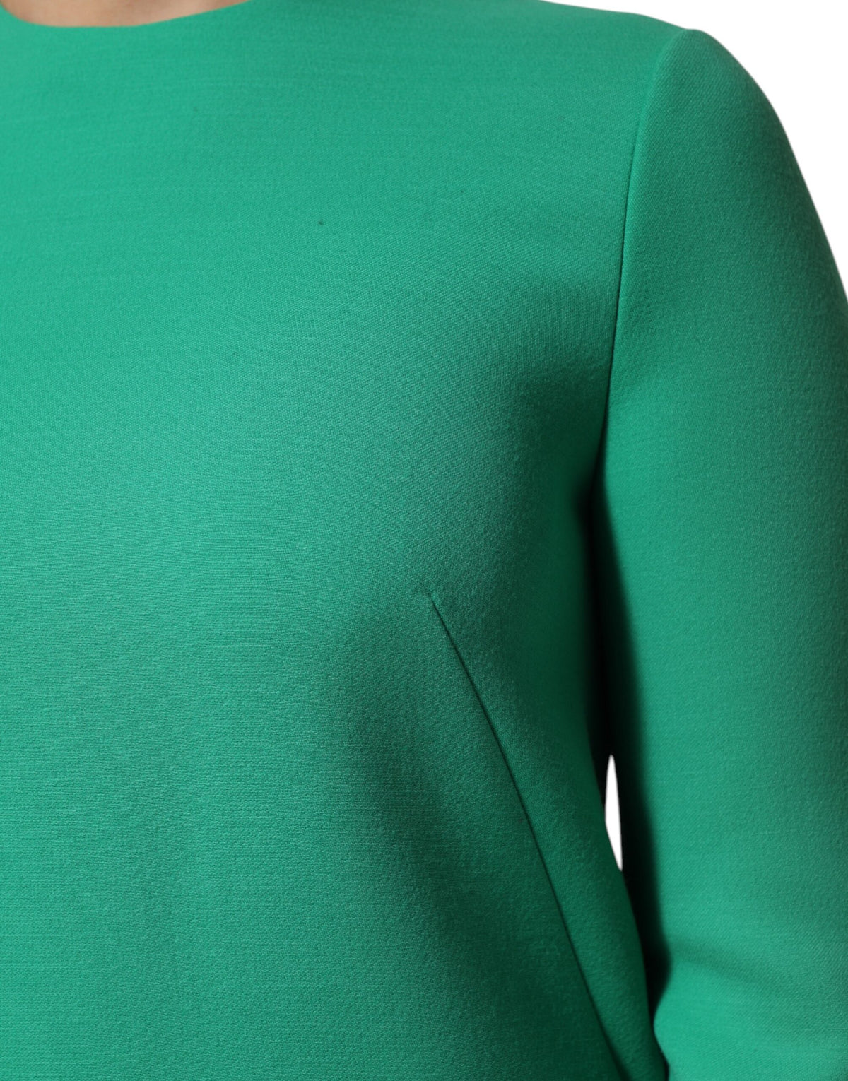 Dolce & Gabbana Green Viscose Acetate Mini Long Sleeve Women's Dress