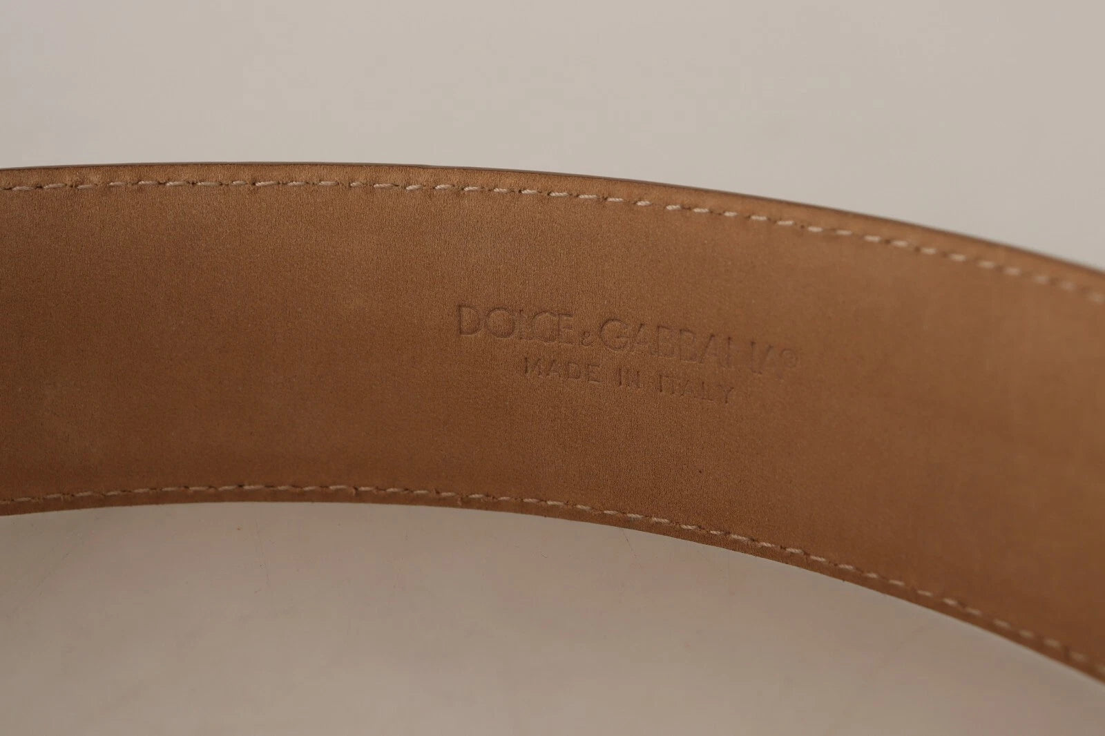 Costume National Brown Leather Gold Metal Oval Buckle Women's Belt