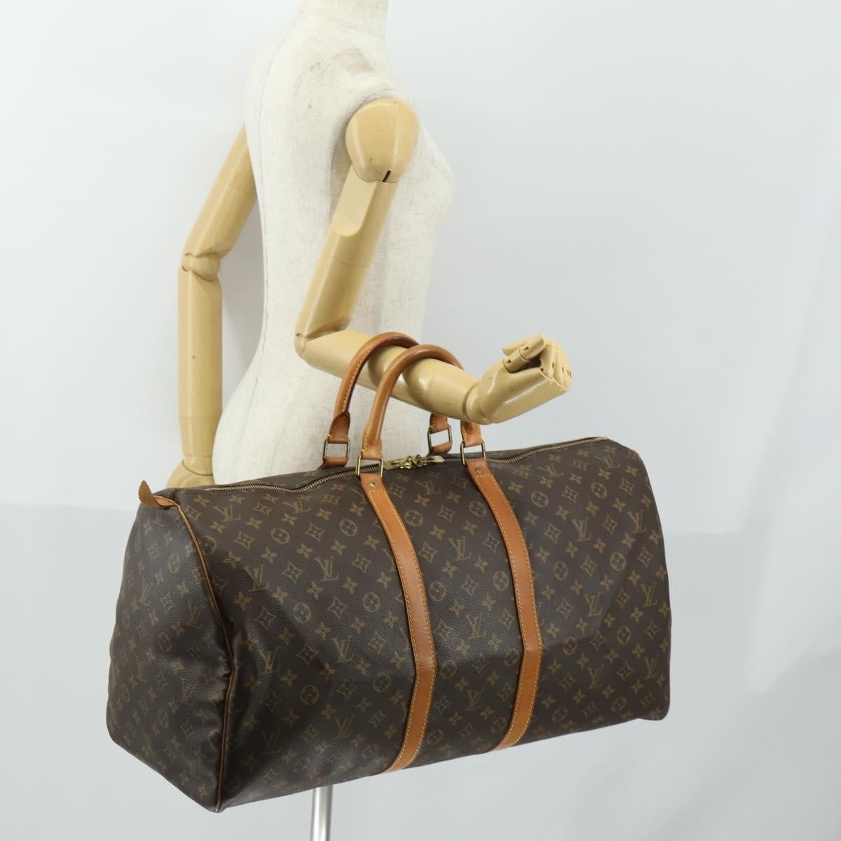 Louis Vuitton Keepall Monogram Canvas Brown Canvas Travel Bag Bag (Pre-Owned)