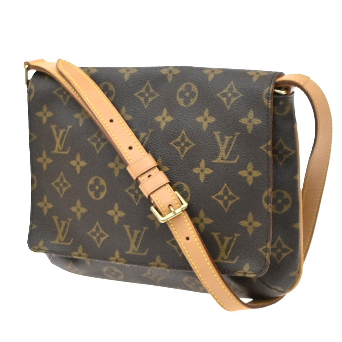 Louis Vuitton Musette Tango Monogram Canvas Brown Canvas Shoulder Bag Bag (Pre-Owned)