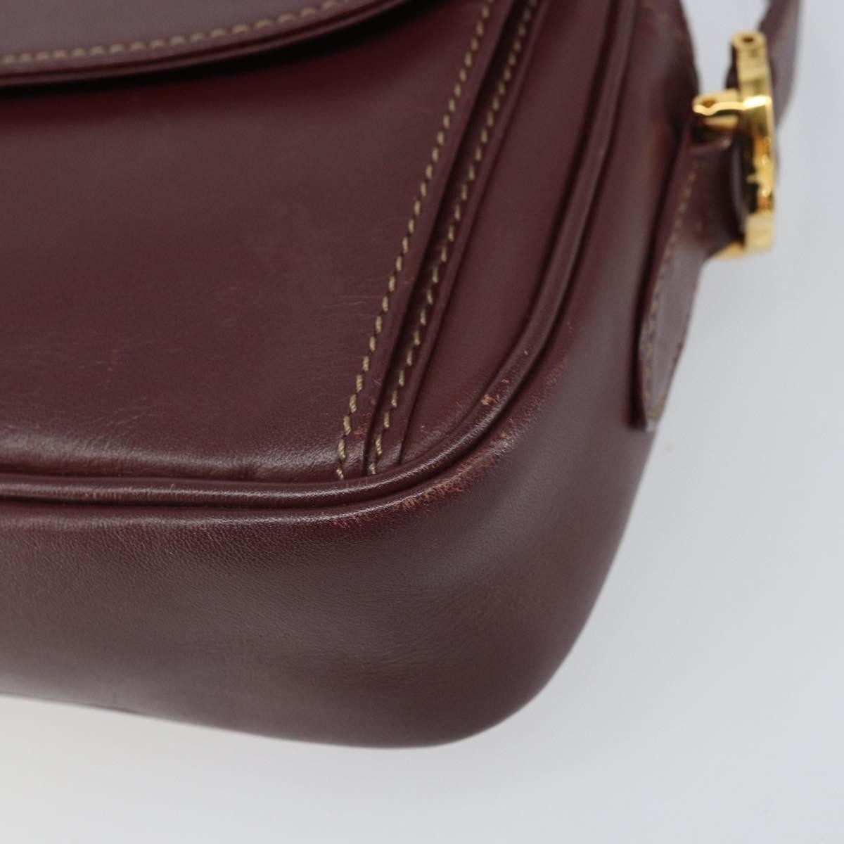 Cartier Must De Cartier Leather Burgundy Leather Shoulder Bag Bag (Pre-Owned)