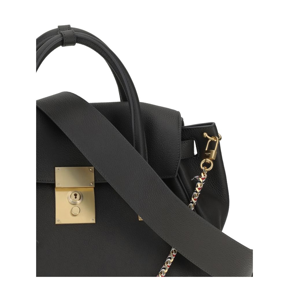Thom Browne Gray Calf Leather Bos Taurus Women's Handbag