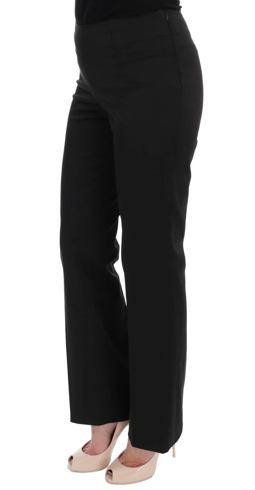 BENCIVENGA Black Stretch Straight Fit Dress Trousers Women's Pants