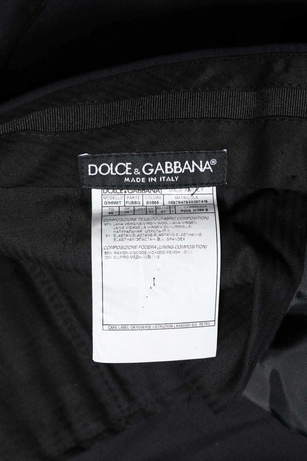 Dolce & Gabbana Black Wool Formal Dress Men Trousers Men's Pants