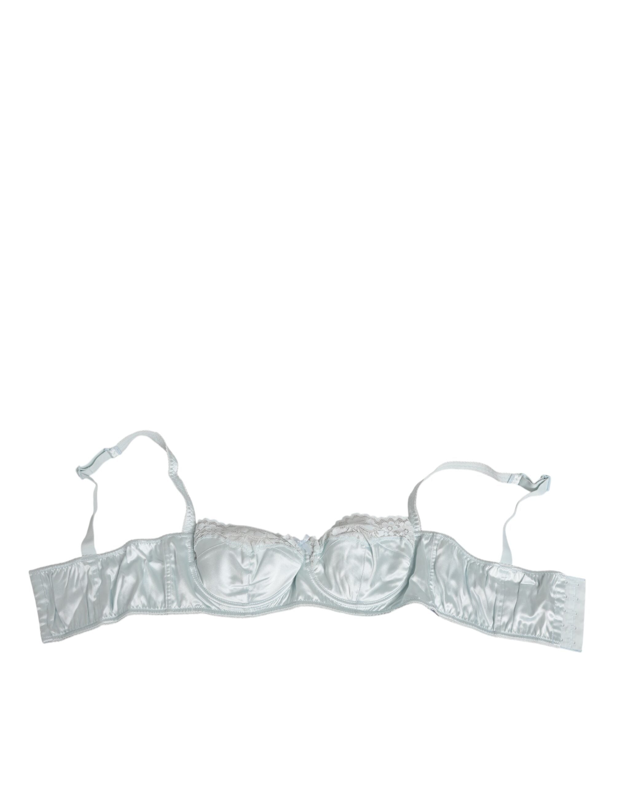 Dolce & Gabbana Light Blue Silk Semi-Padded Balconette Women's Underwear