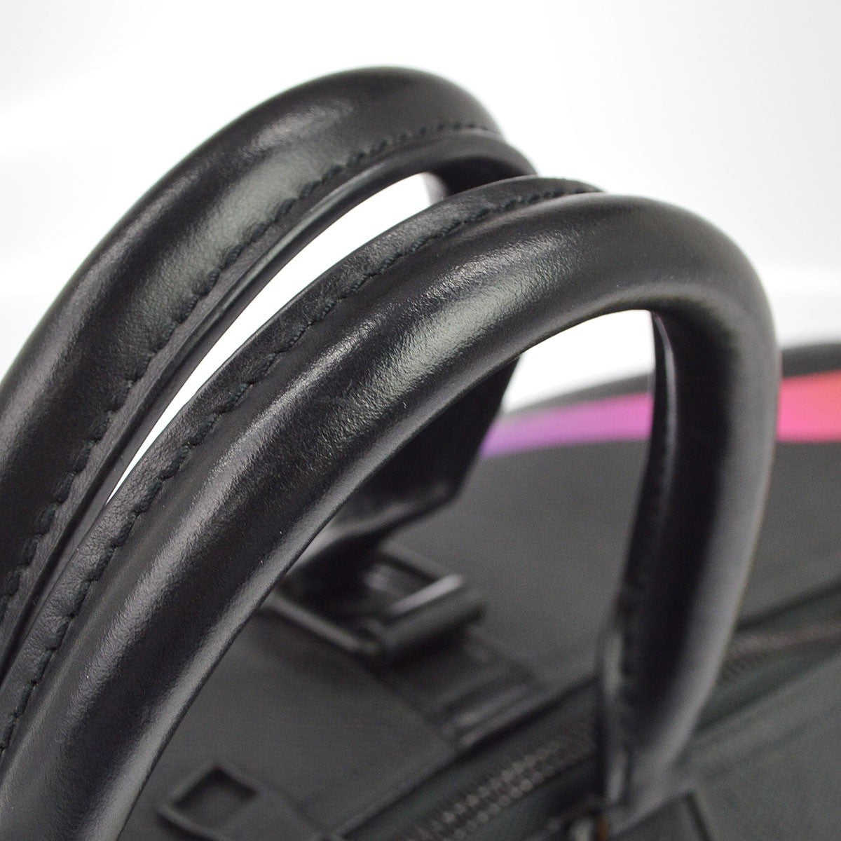 Louis Vuitton Keepall Bandouliere Rainbow Taiga Leather Black Leather Travel Bag Bag (Pre-Owned)