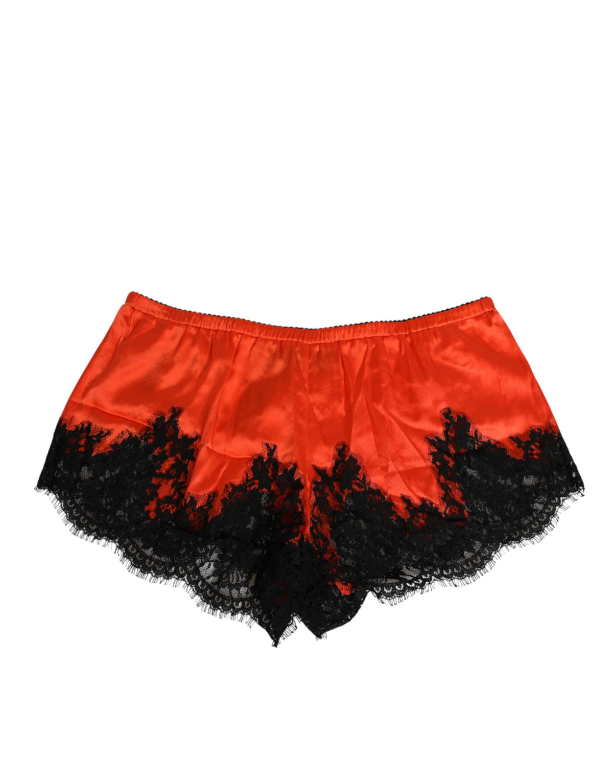 Dolce & Gabbana Red Silk Satin Lace Shorts Women's Underwear
