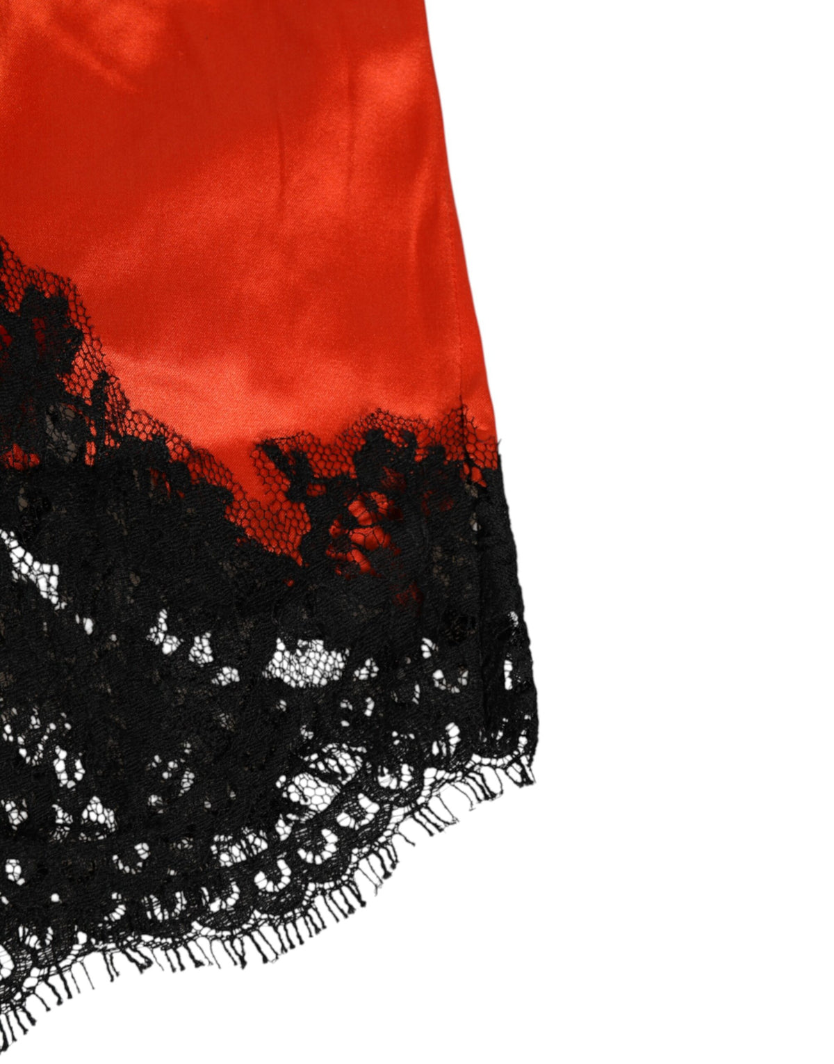 Dolce & Gabbana Red Silk Satin Lace Shorts Women's Underwear