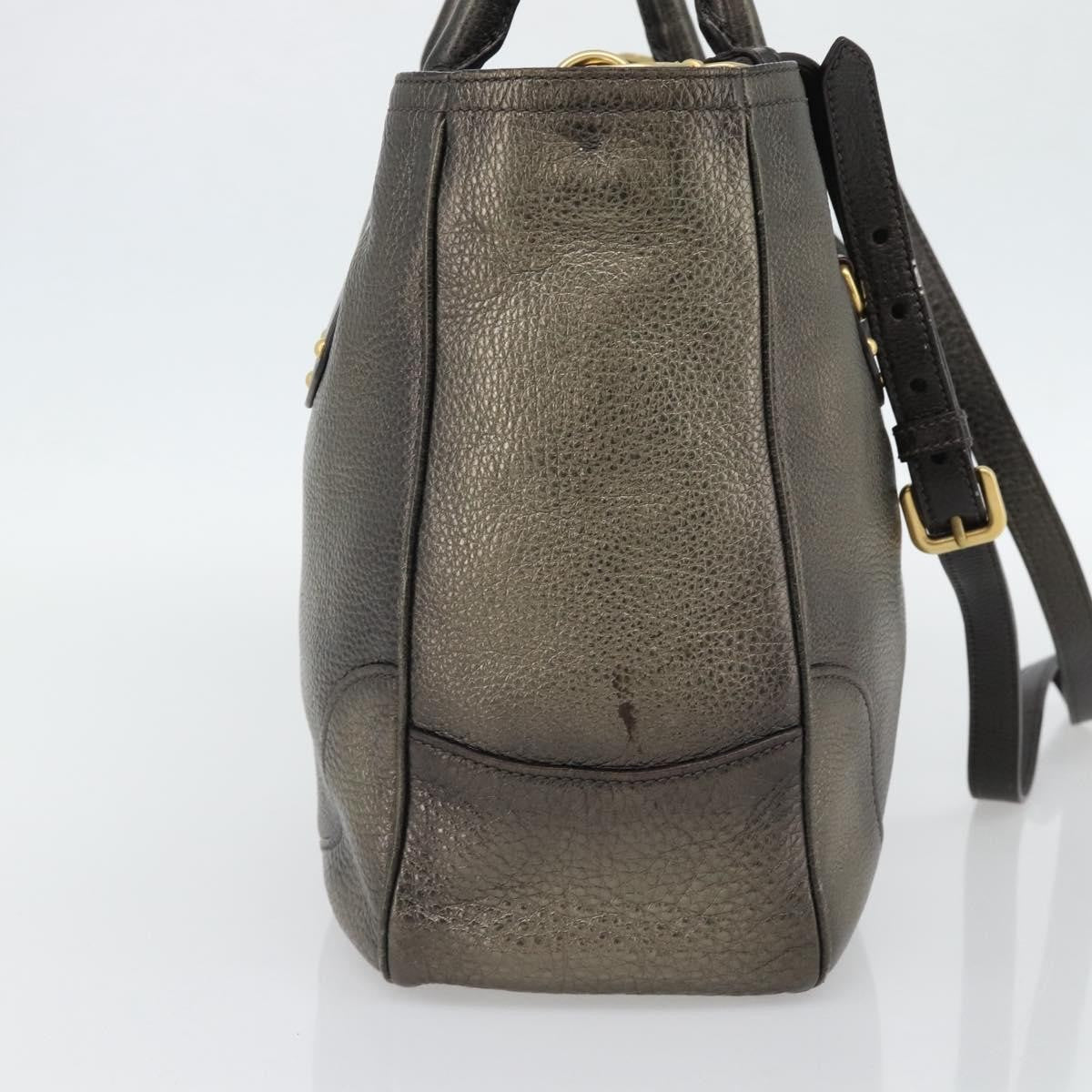 Prada Braided Handle Open Tote Vitello Daino Gold Leather Tote Bag Bag (Pre-Owned)