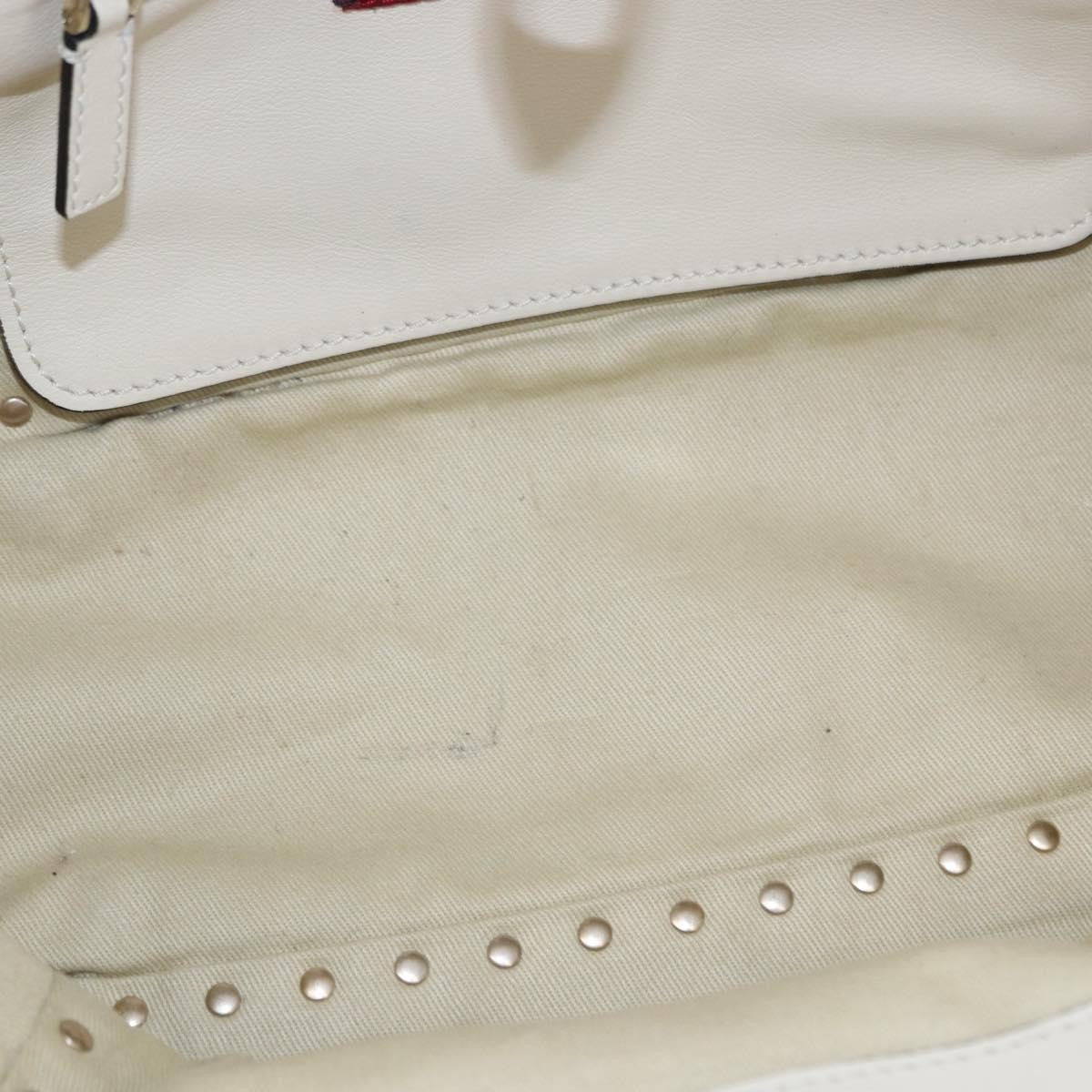 Valentino Garavani Rockstud Tote Soft Leather White Leather Tote Bag Bag (Pre-Owned)
