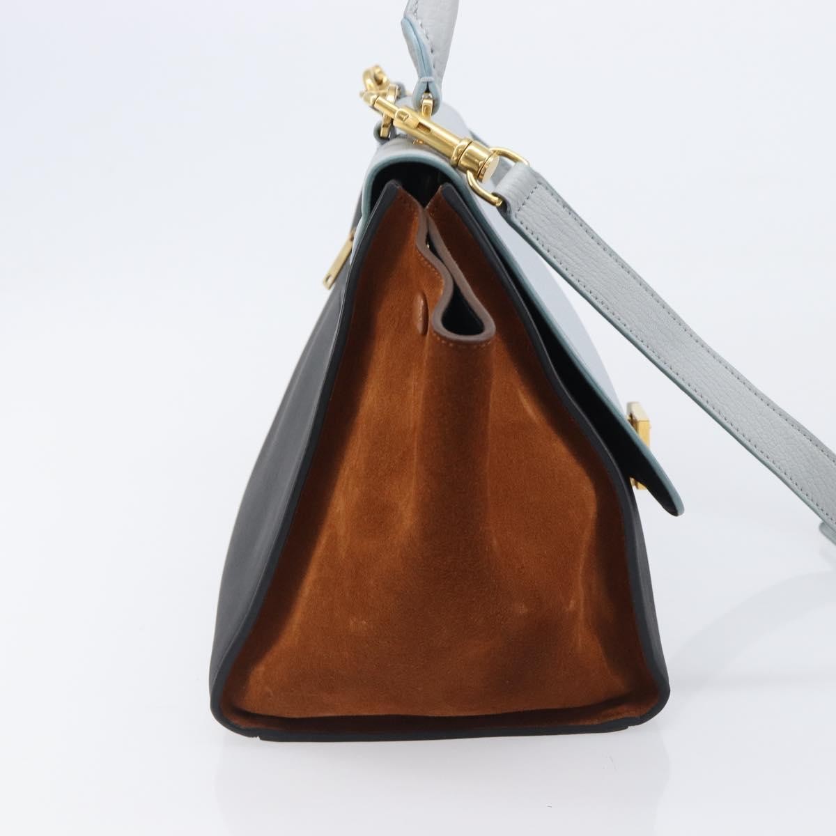 Celine Trapeze Leather Blue Leather Handbag (Pre-Owned)