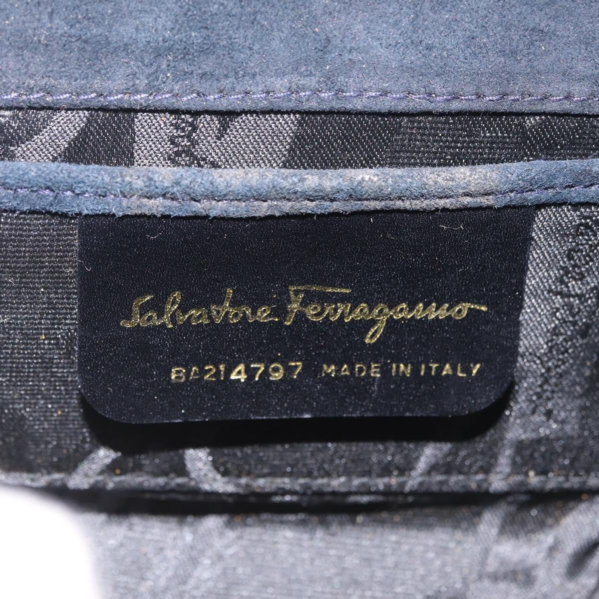 Salvatore Ferragamo Gancini Suede Navy Suede Crossbody Bag Bag (Pre-Owned)