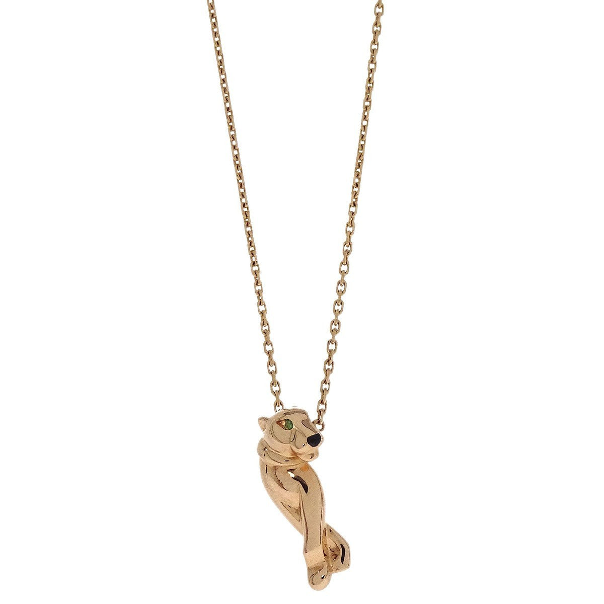 Cartier Panthere De Cartier Pendant 18K Yellow Gold With Tsavorite And Onyx Gold Rose_Gold Necklace Jewelry (Pre-Owned)