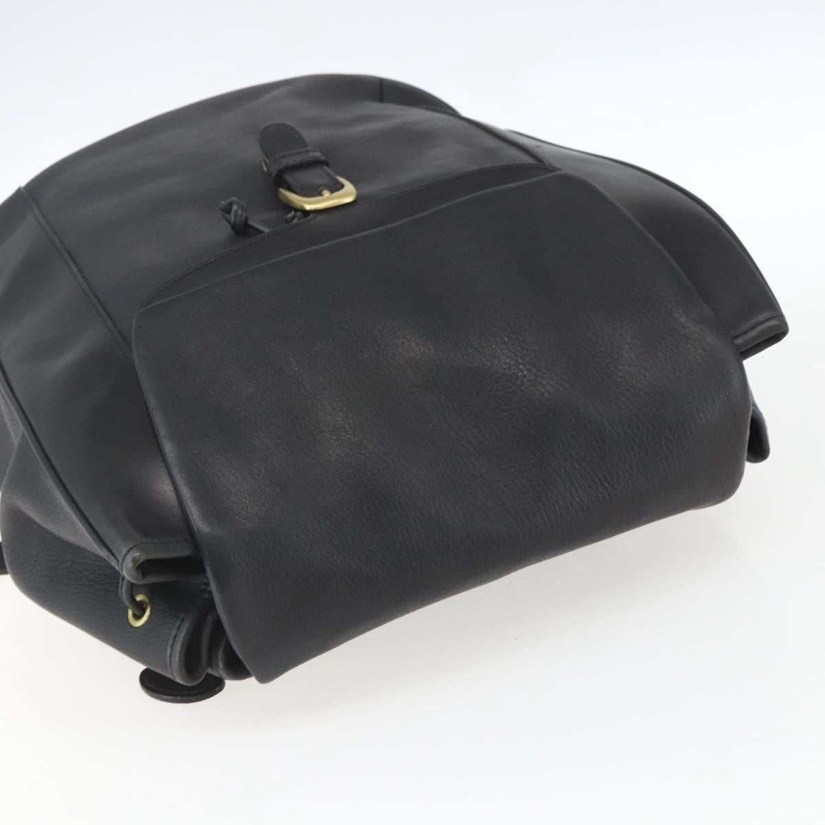 Bally Vintage Leather Black Leather Backpack Bag (Pre-Owned)
