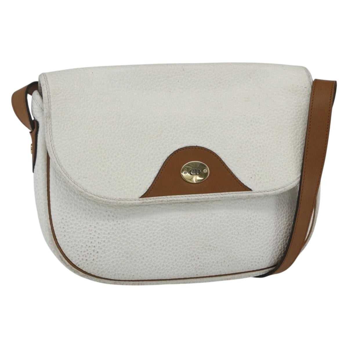 Christian Dior Vintage Leather White Leather Shoulder Bag Bag (Pre-Owned)
