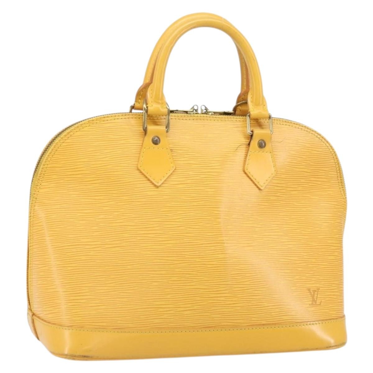 Louis Vuitton Alma Epi Leather Yellow Leather Handbag (Pre-Owned)