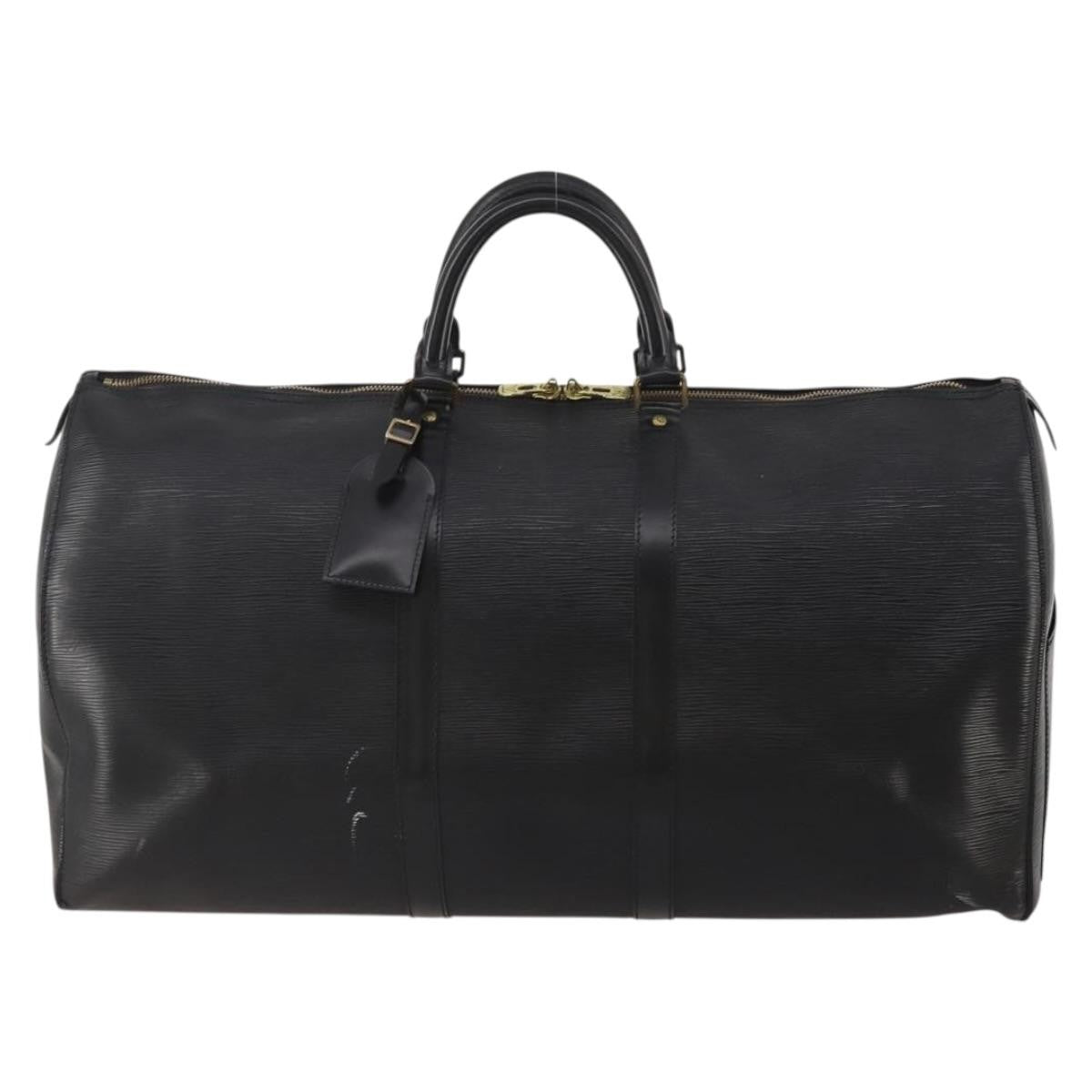 Louis Vuitton Keepall Epi Leather Black Leather Travel Bag Bag (Pre-Owned)