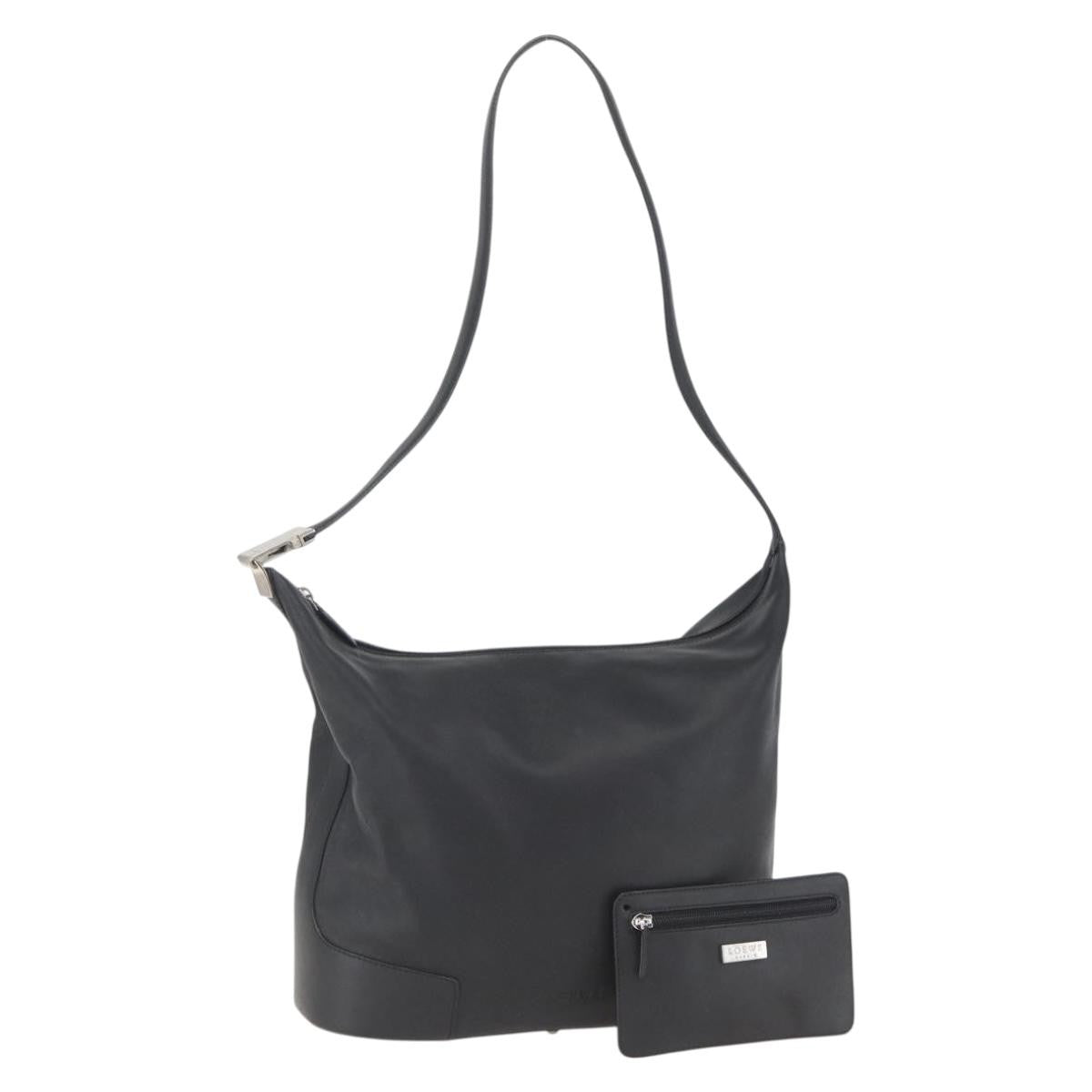 Loewe Vintage Leather Black Leather Shoulder Bag Bag (Pre-Owned)