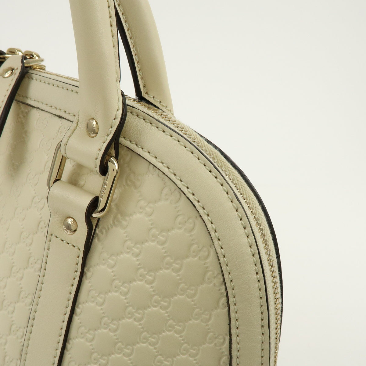 Gucci Convertible Dome Satchel Microguccissima Leather Beige Leather Handbag (Pre-Owned)