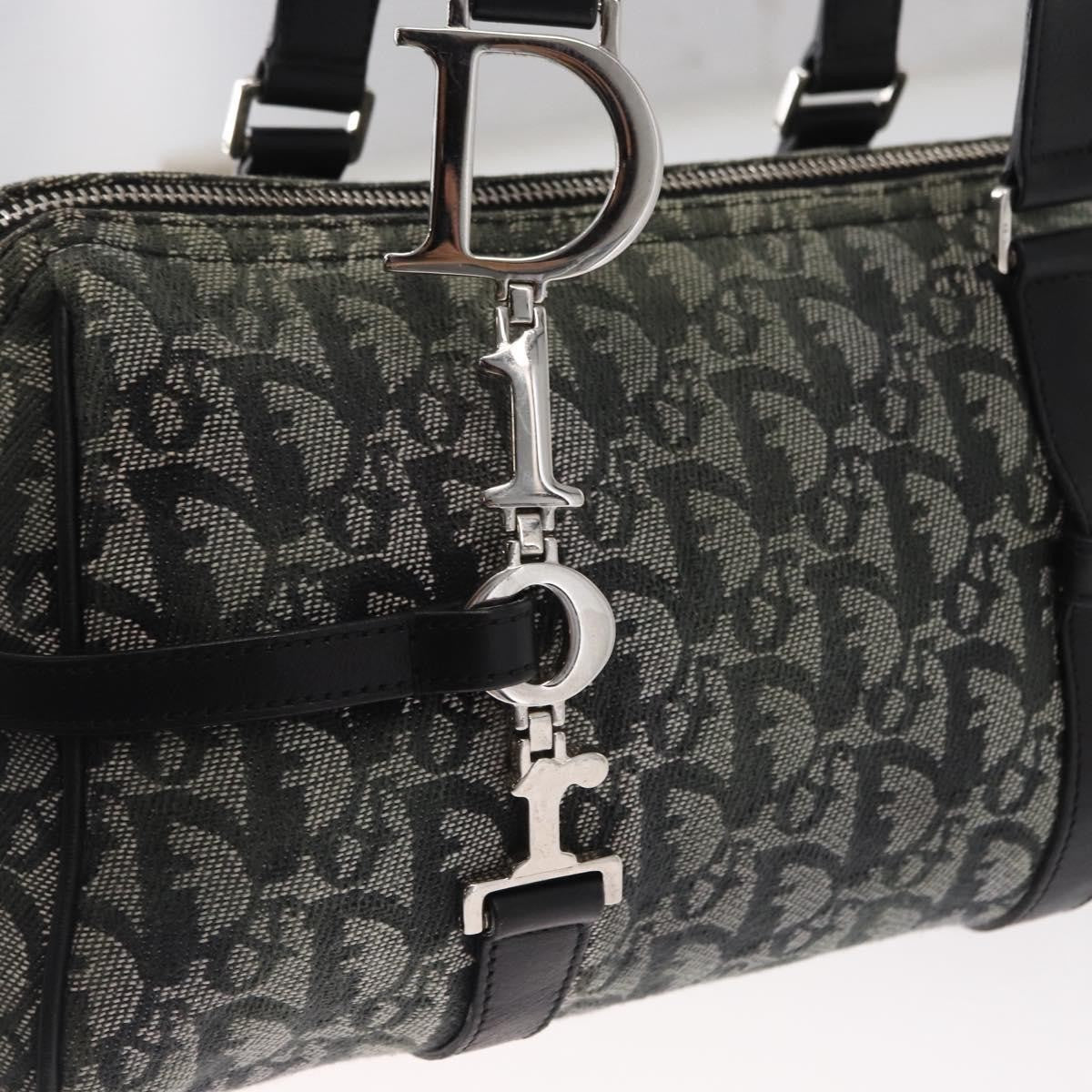 Christian Dior Vintage Trotter Zip Diorissimo Canvas Black Canvas Shoulder Bag Bag (Pre-Owned)