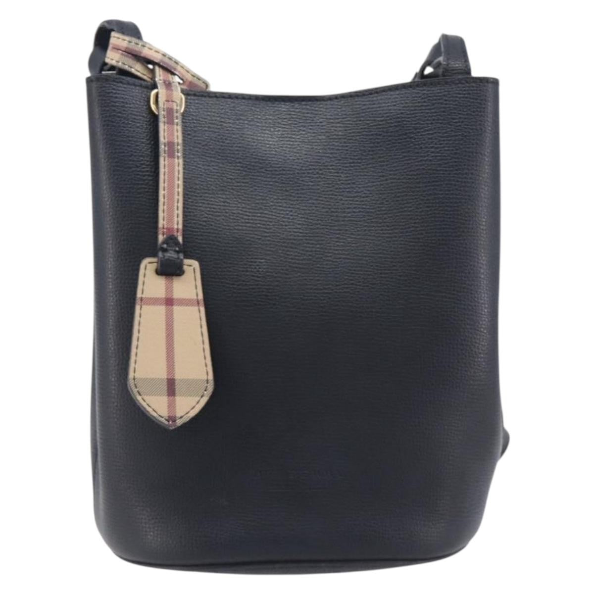 Burberry Lorne Bucket Leather Black Leather Handbag (Pre-Owned)