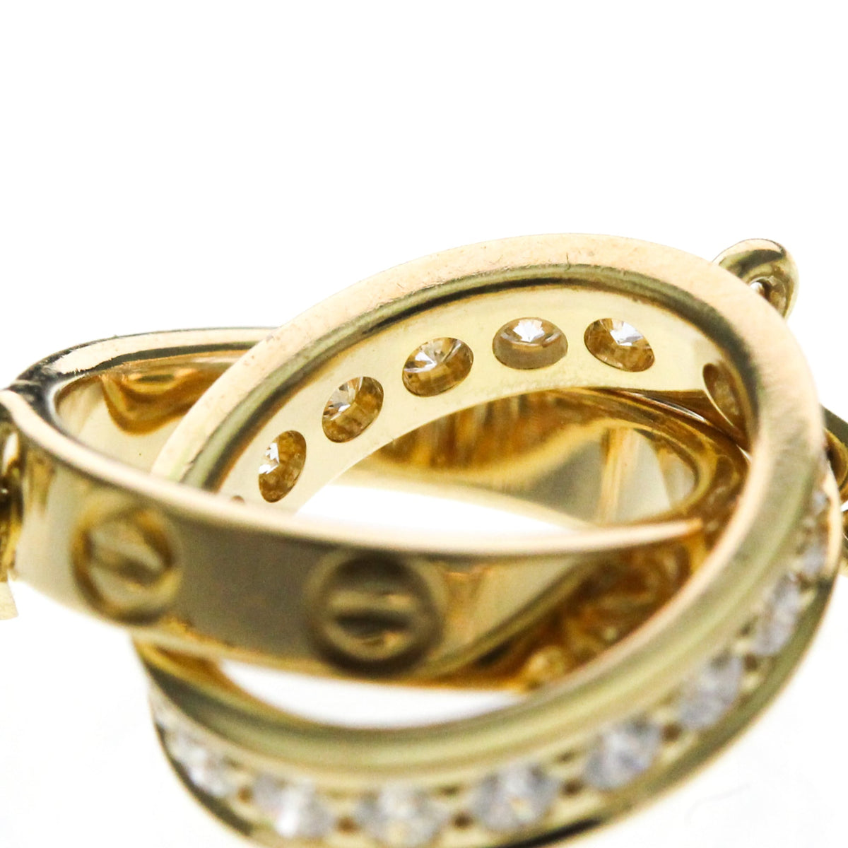 Cartier Love Interlocking 18K Rose Gold With Diamonds Gold Gold Necklace Jewelry (Pre-Owned)