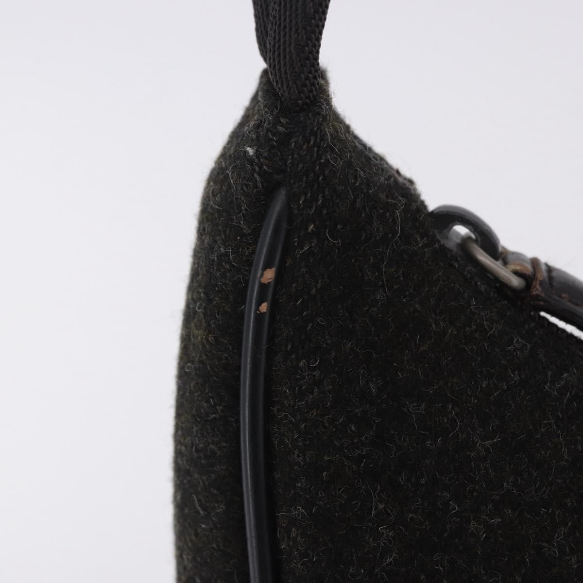 Prada Vintage Wool Black Wool Handbag (Pre-Owned)
