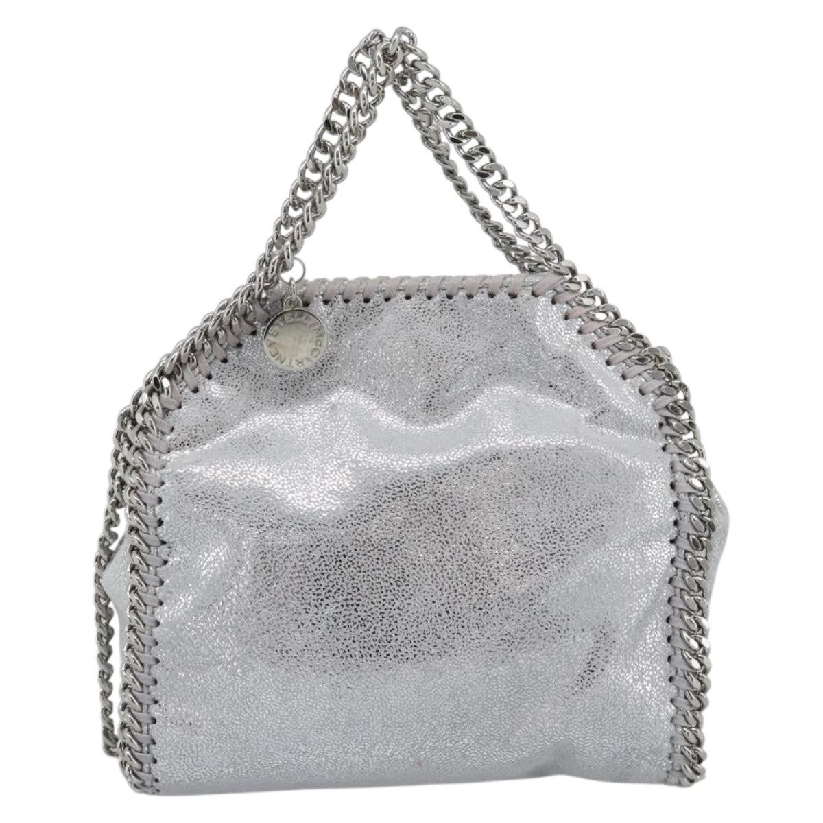 Stella Mccartney Falabella Fold Over Faux Leather Silver Polyester Shoulder Bag Bag (Pre-Owned)