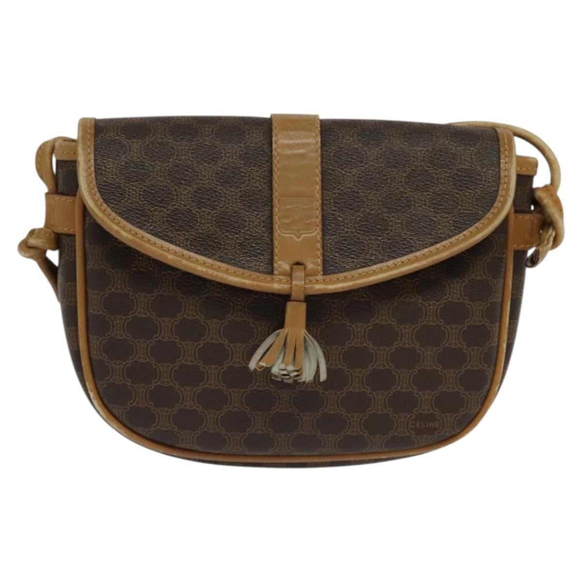 Celine Vintage Macadam Canvas Brown Pvc Shoulder Bag Bag (Pre-Owned)